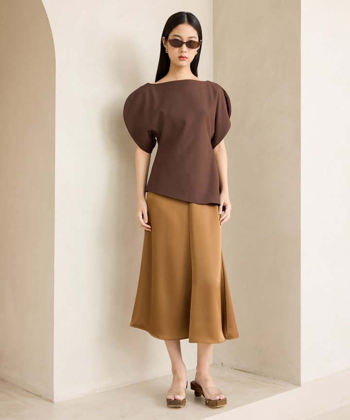 Tamara Midi Skirt - Bronze