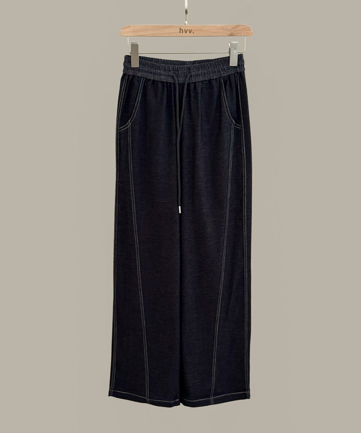 Dresden Contrast Stitch Pants - Navy