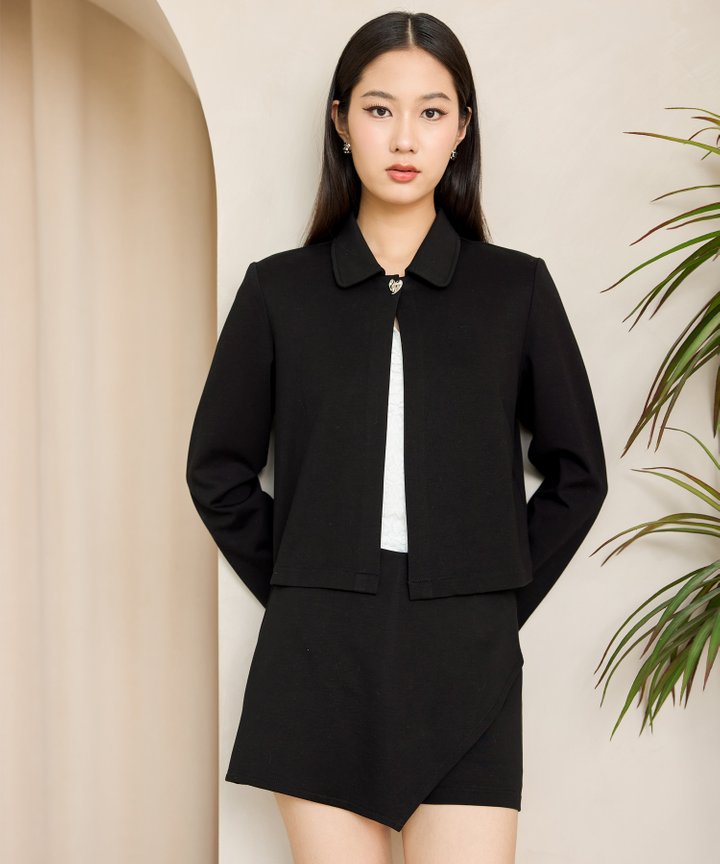 Maya Button Cardigan - Black