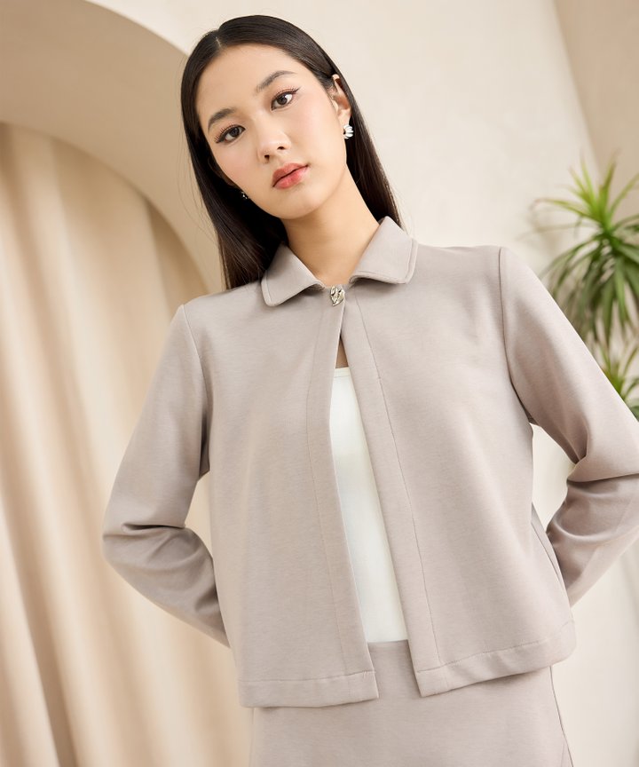 Maya Button Cardigan - Stone