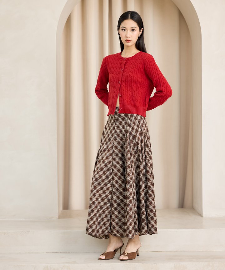 Mayfair Plaid Midi Skirt