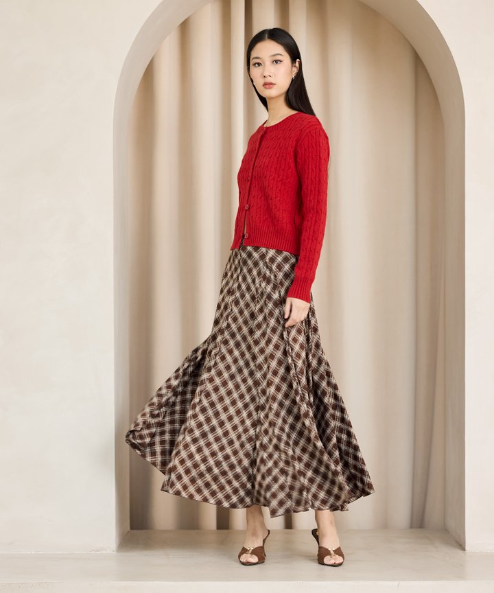 Mayfair Plaid Midi Skirt