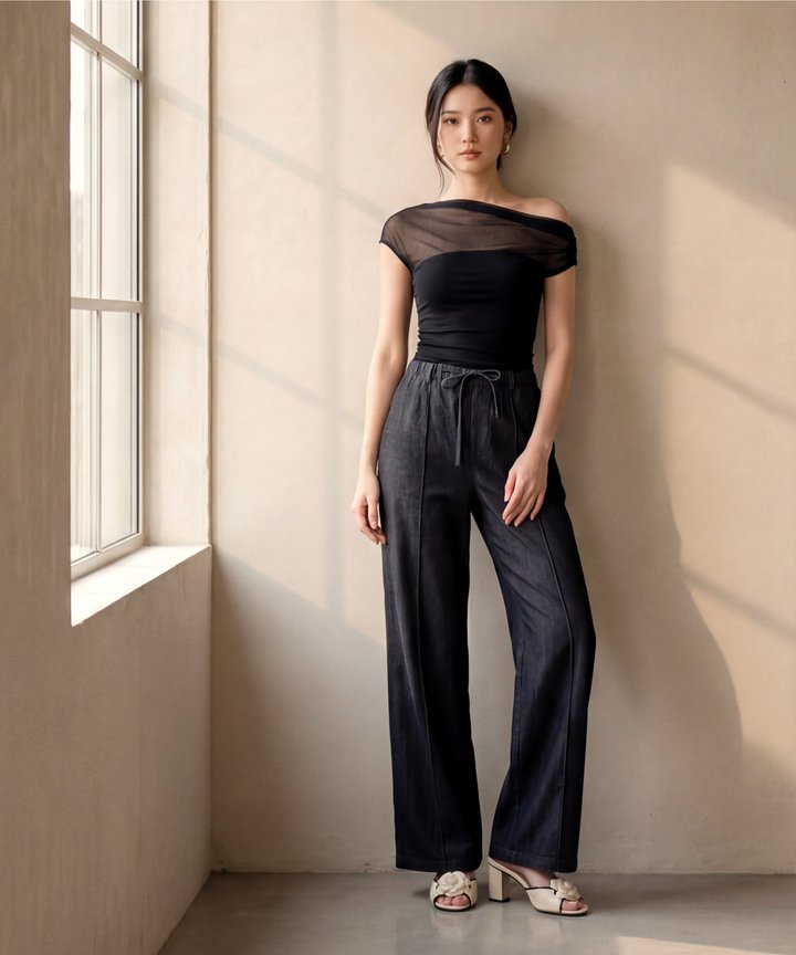 Dolce Mesh Blouse - Black