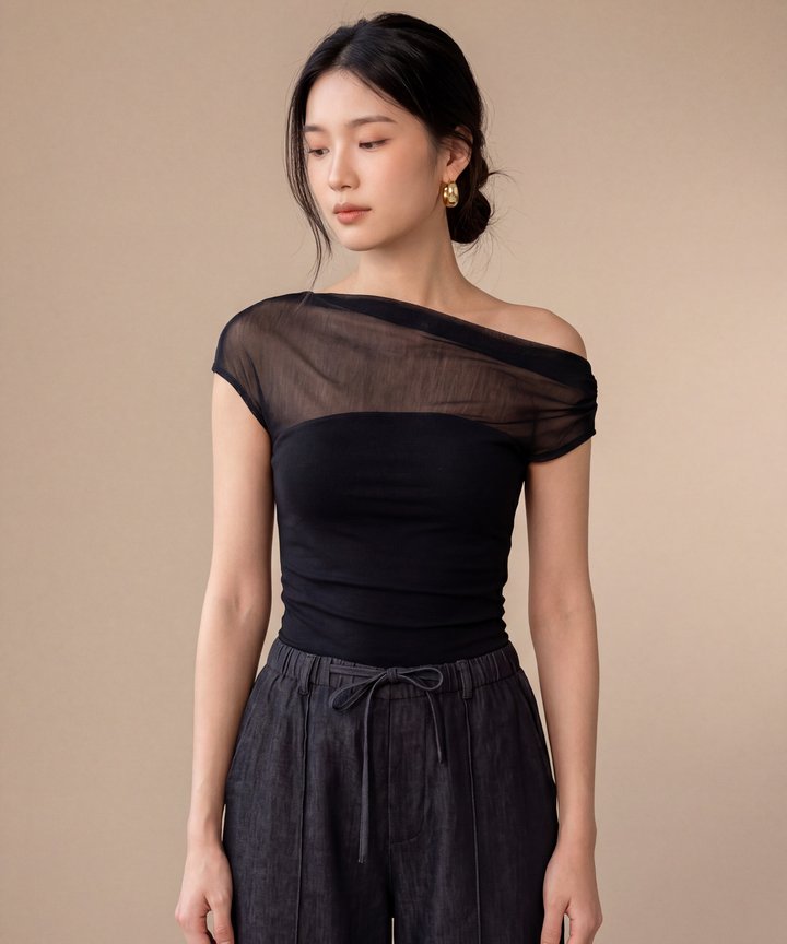 Dolce Mesh Blouse - Black