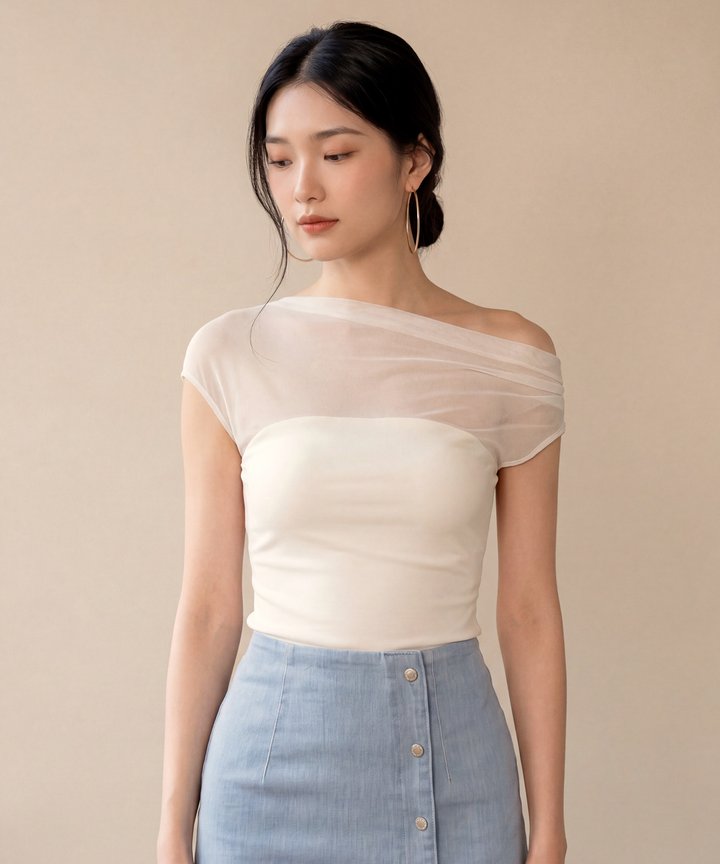 Dolce Mesh Blouse - Ivory