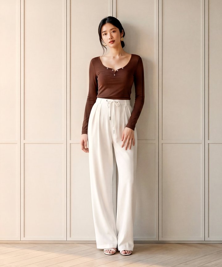 Hailey Drawstring Trousers - White
