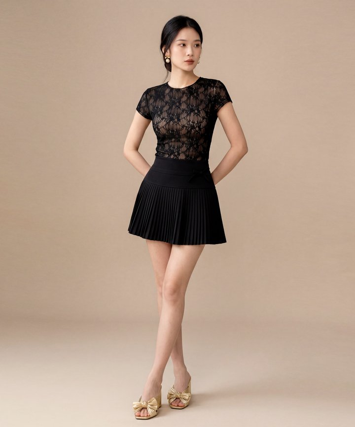 Lelet Lace Top - Black