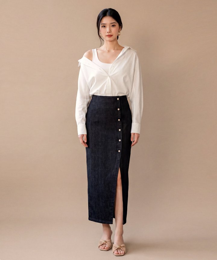 Maia Overlay Shirt - White (Preorder)