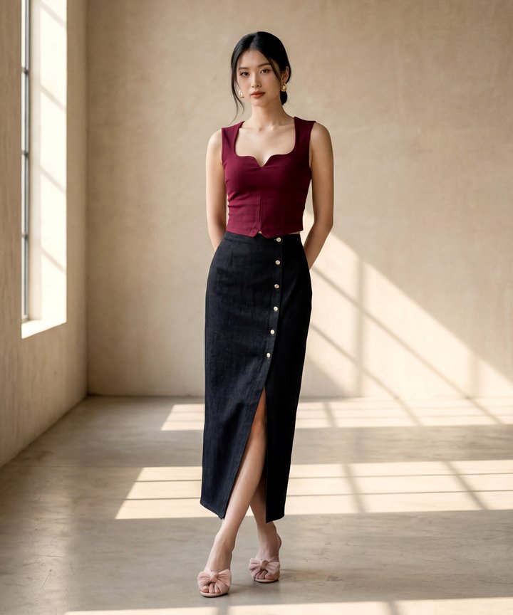Sachi Bustier - Burgundy