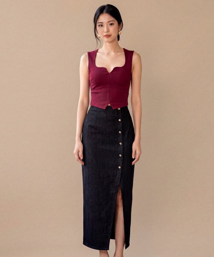 Sachi Bustier - Burgundy