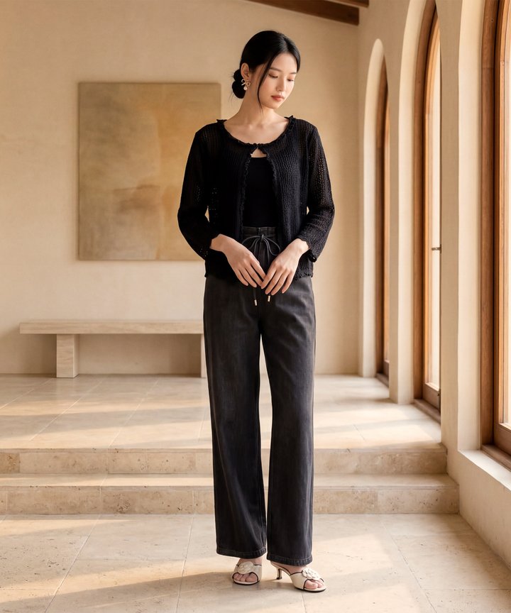 Seychelle Crochet Outerwear - Black