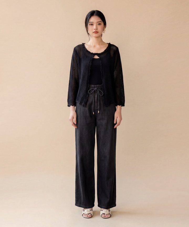 Seychelle Crochet Outerwear - Black