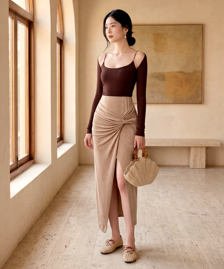 Tesca Cut Out Top - Espresso