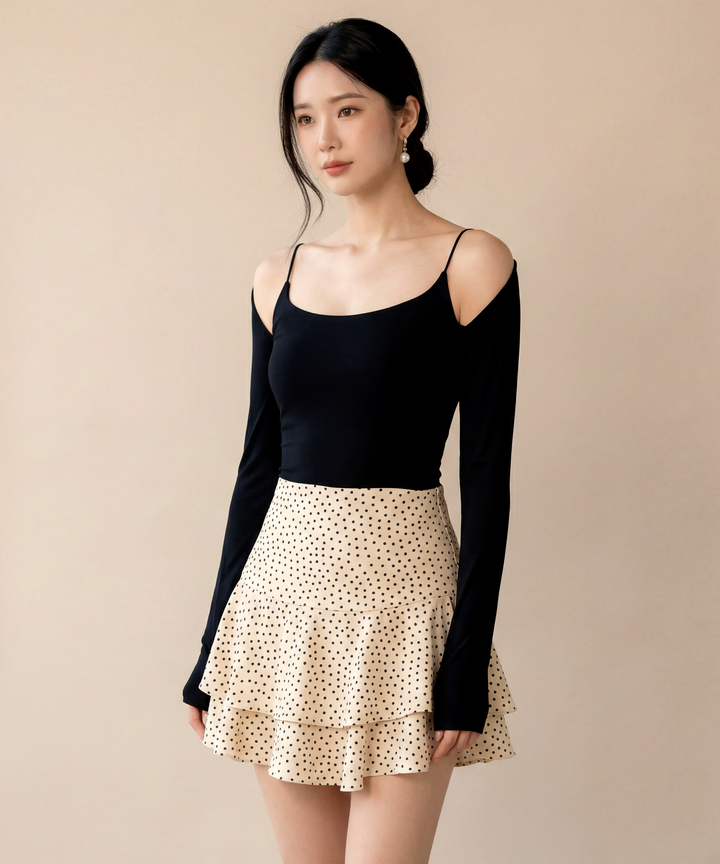 Tesca Cut Out Top - Black