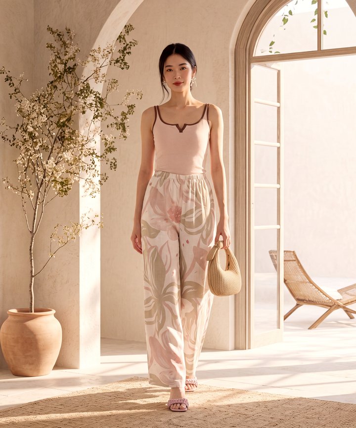 Tomas Contrast Knit Tank - Pink