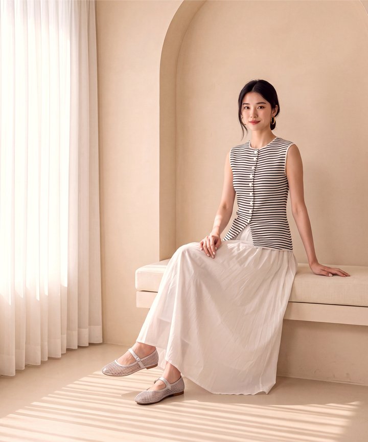Bailey Button Knit Top - Striped