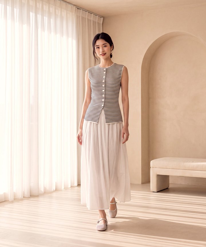 Bailey Button Knit Top - Striped