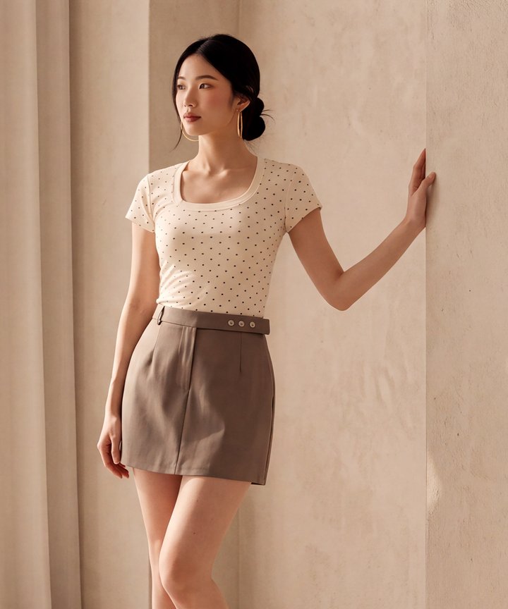 Charlie Polka Top - Cream