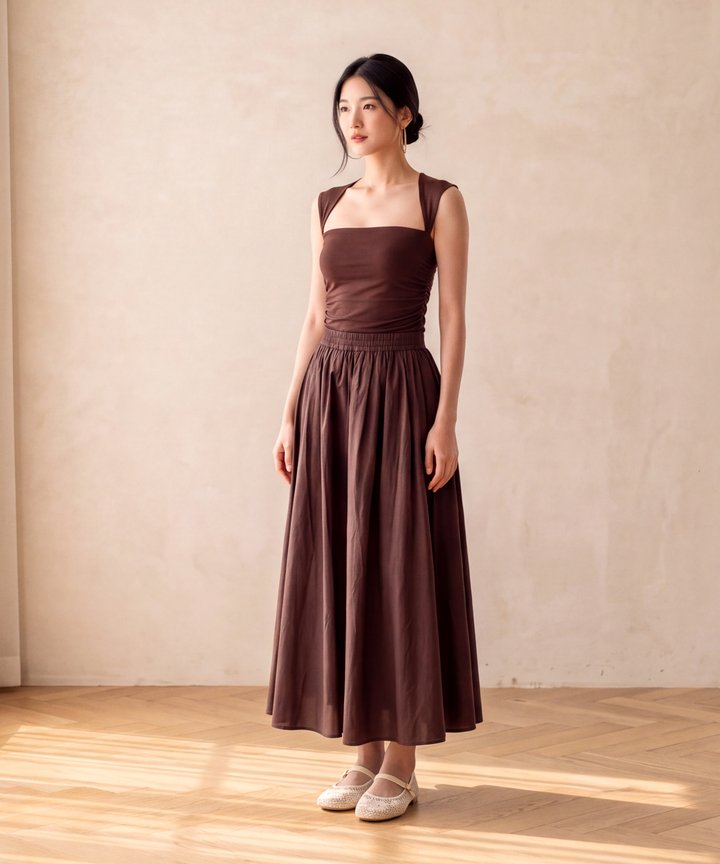 Delilah Ruched Top - Espresso
