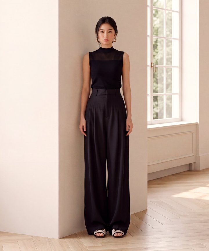 Fay Flared Pants - Black