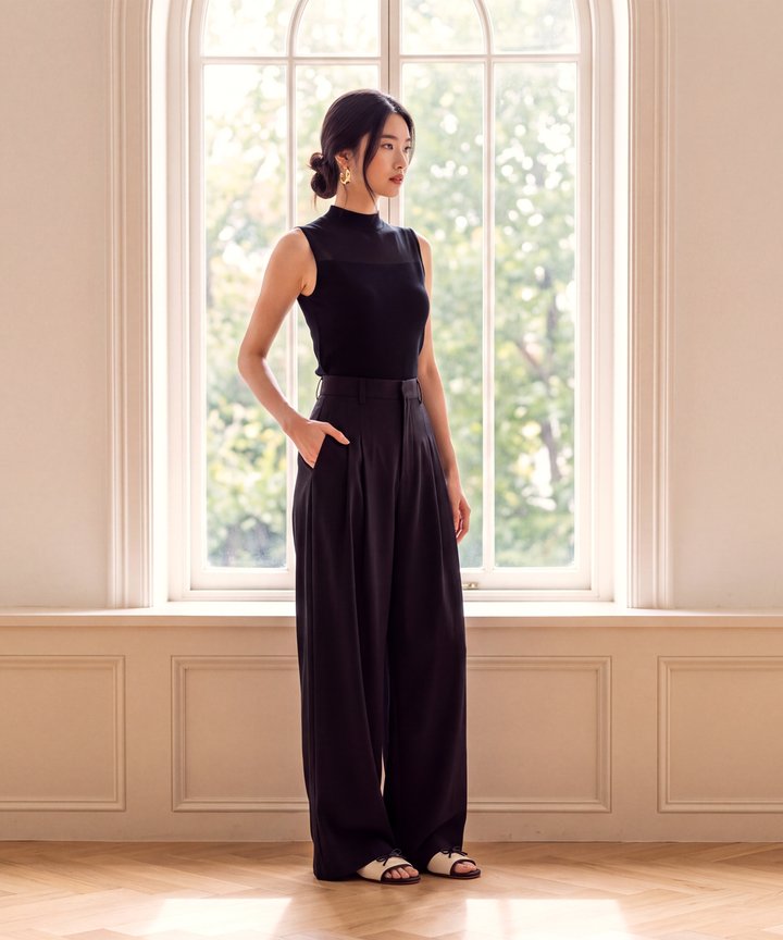 Fay Flared Pants - Black
