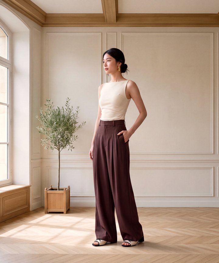 Fay Flared Pants - Brown