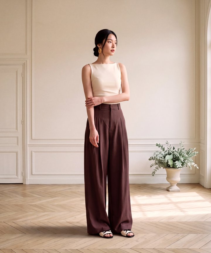 Fay Flared Pants - Brown