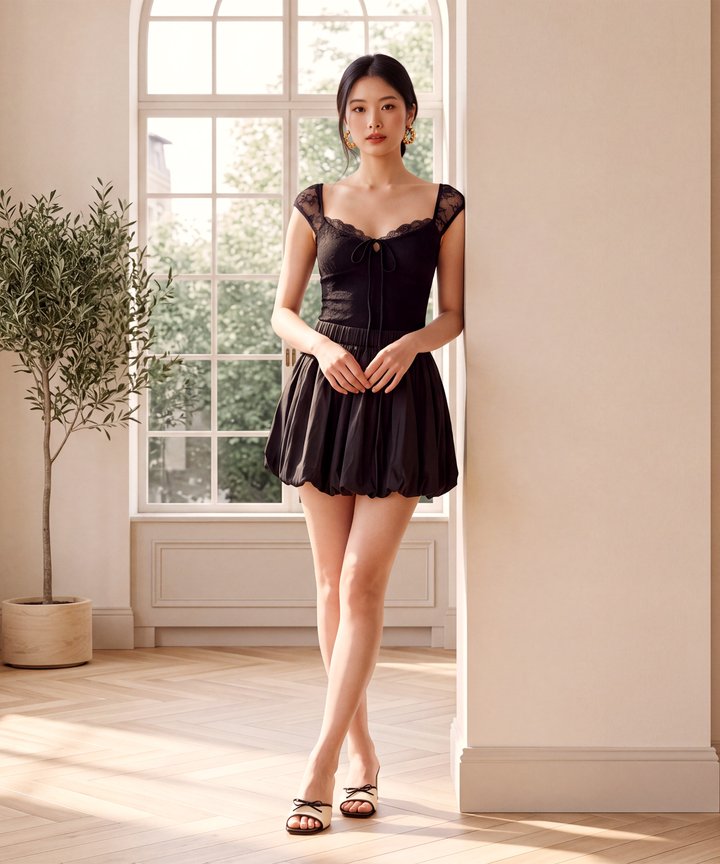 Moxy Bubble Skirt - Black
