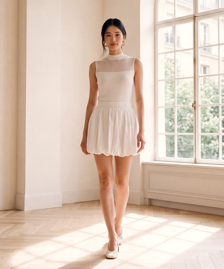 Moxy Bubble Skirt - White
