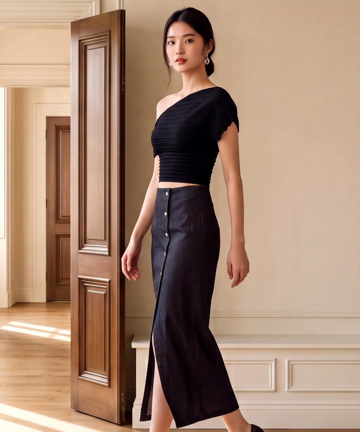 Poise Knit Top - Black (Preorder)