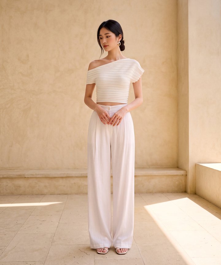 Poise Knit Top - Off White (Preorder)