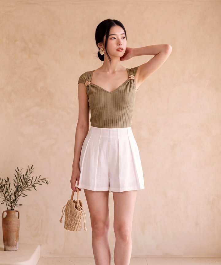 Romi Linen Shorts - White (Preorder)