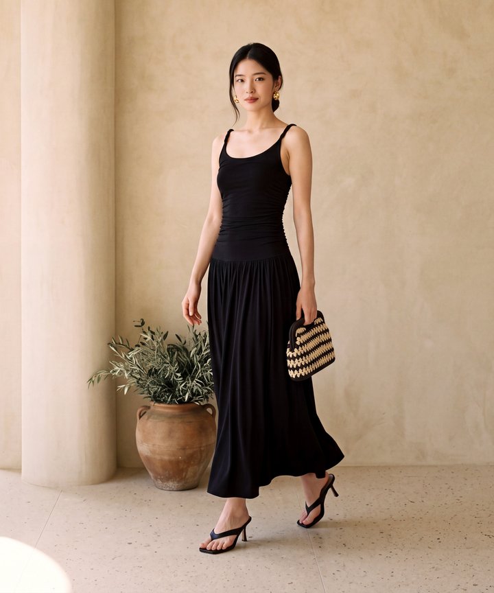 Slow Days Midi Dress - Black