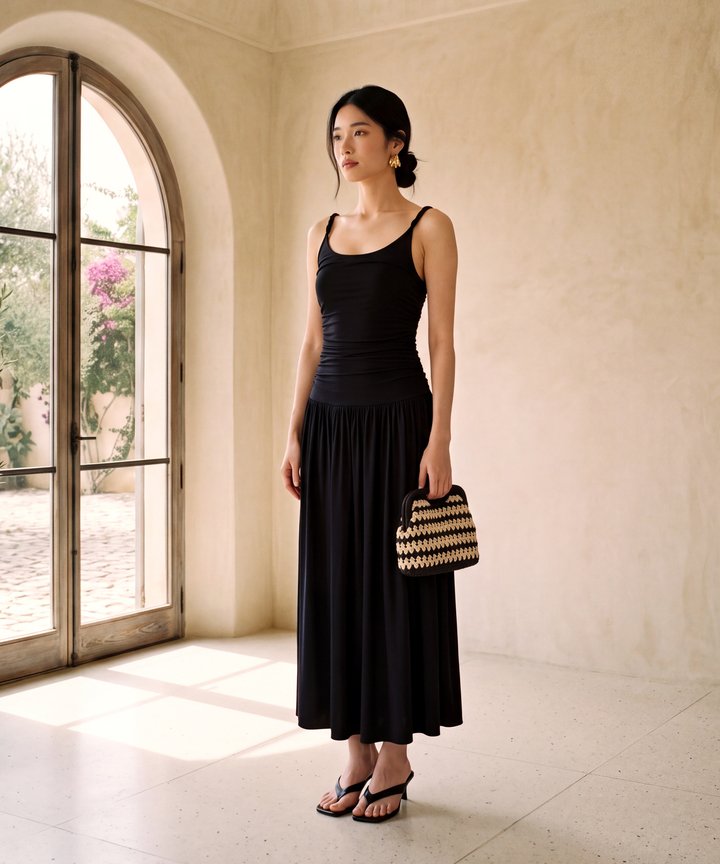 Slow Days Midi Dress - Black