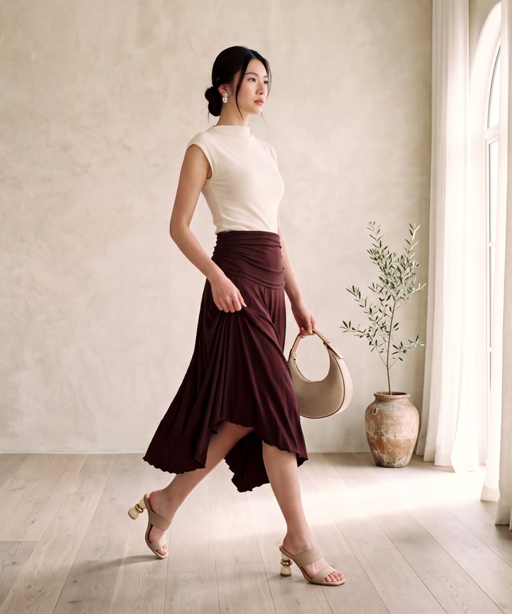 Sonya Mock Neck Top - Ivory (Preorder)