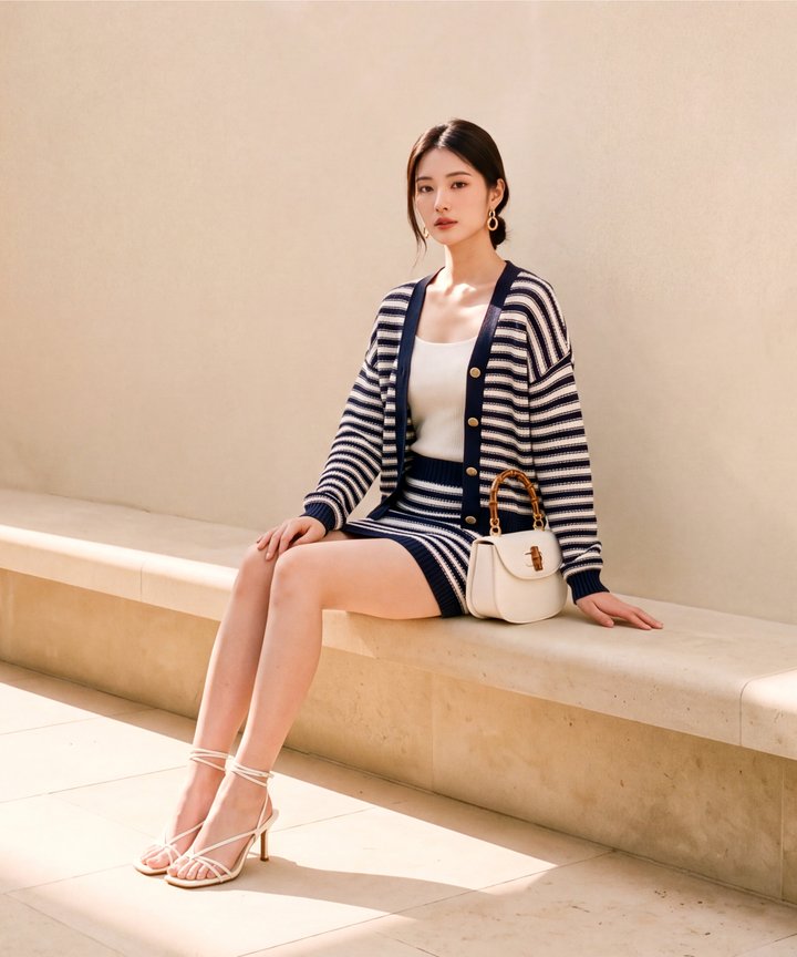 Summer Regatta Cardigan - Navy (Preorder)