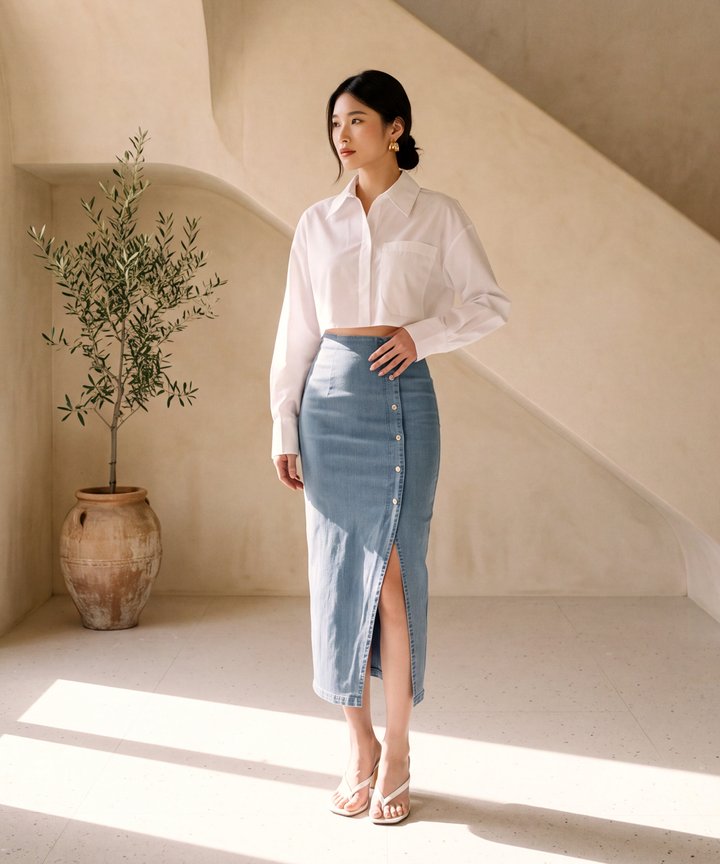 Weekend Cropped Shirt - White
