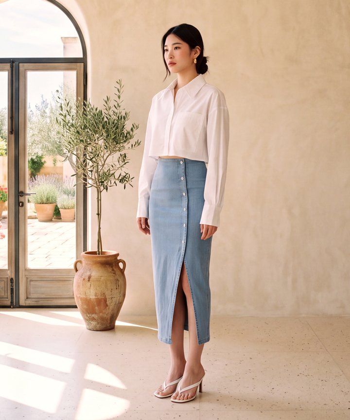 Weekend Cropped Shirt - White