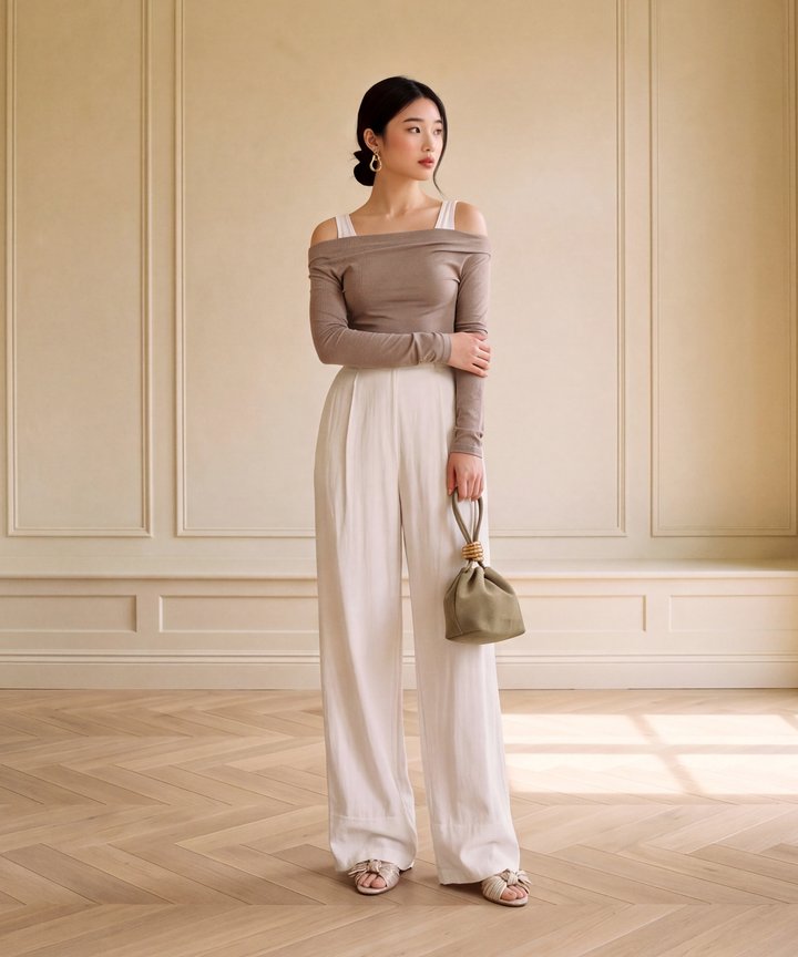 Atlas Layered Top - Light Taupe (Backorder)