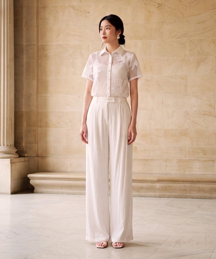 French Eyelet Blouse - White