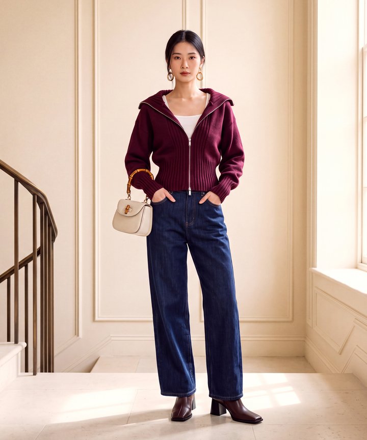Hampton Knit Cardigan - Burgundy (Preorder)