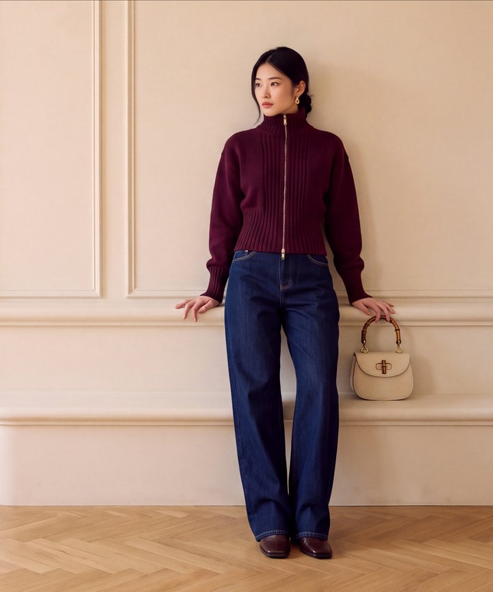 Hampton Knit Cardigan - Burgundy (Preorder)