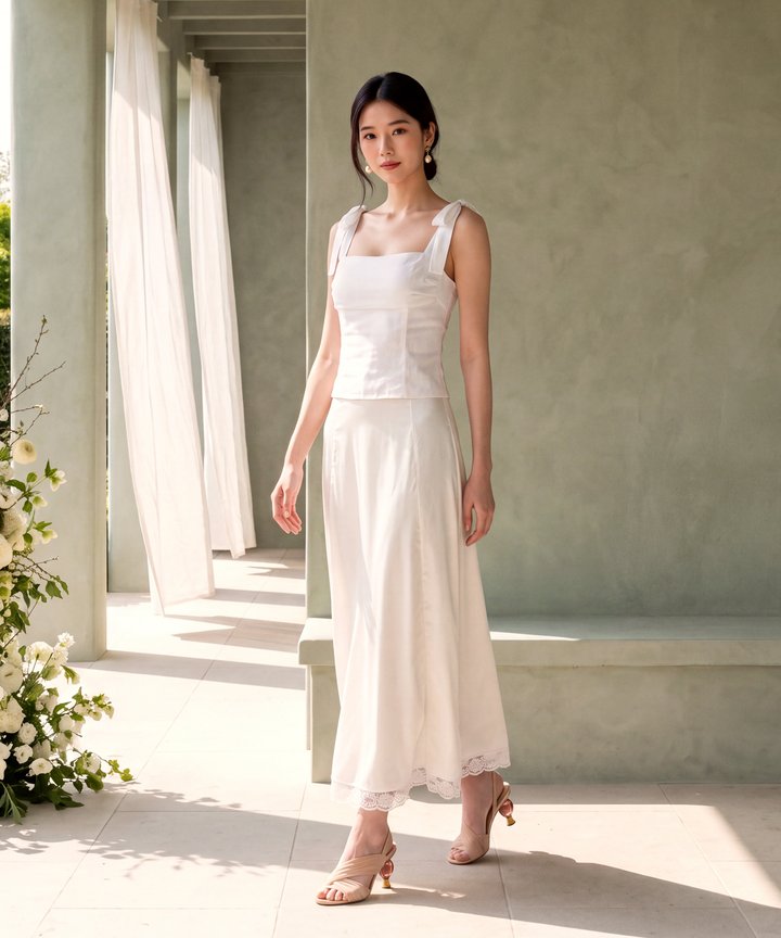 Matilda Linen Tie Top - White