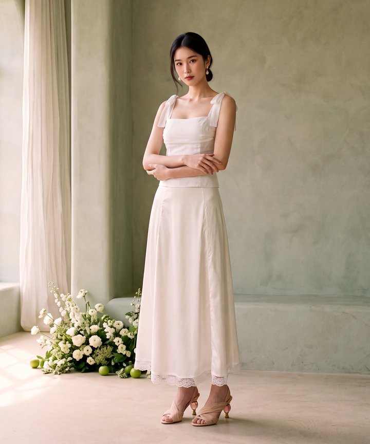 Matilda Linen Tie Top - White