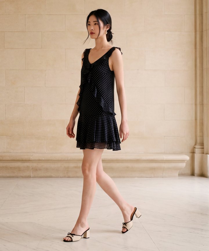 Swanlake Ruffle Mini - Black