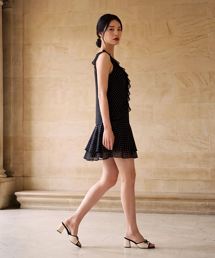 Swanlake Ruffle Mini - Black