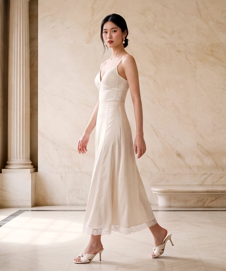Tava Lace Trim Skirt - Ivory