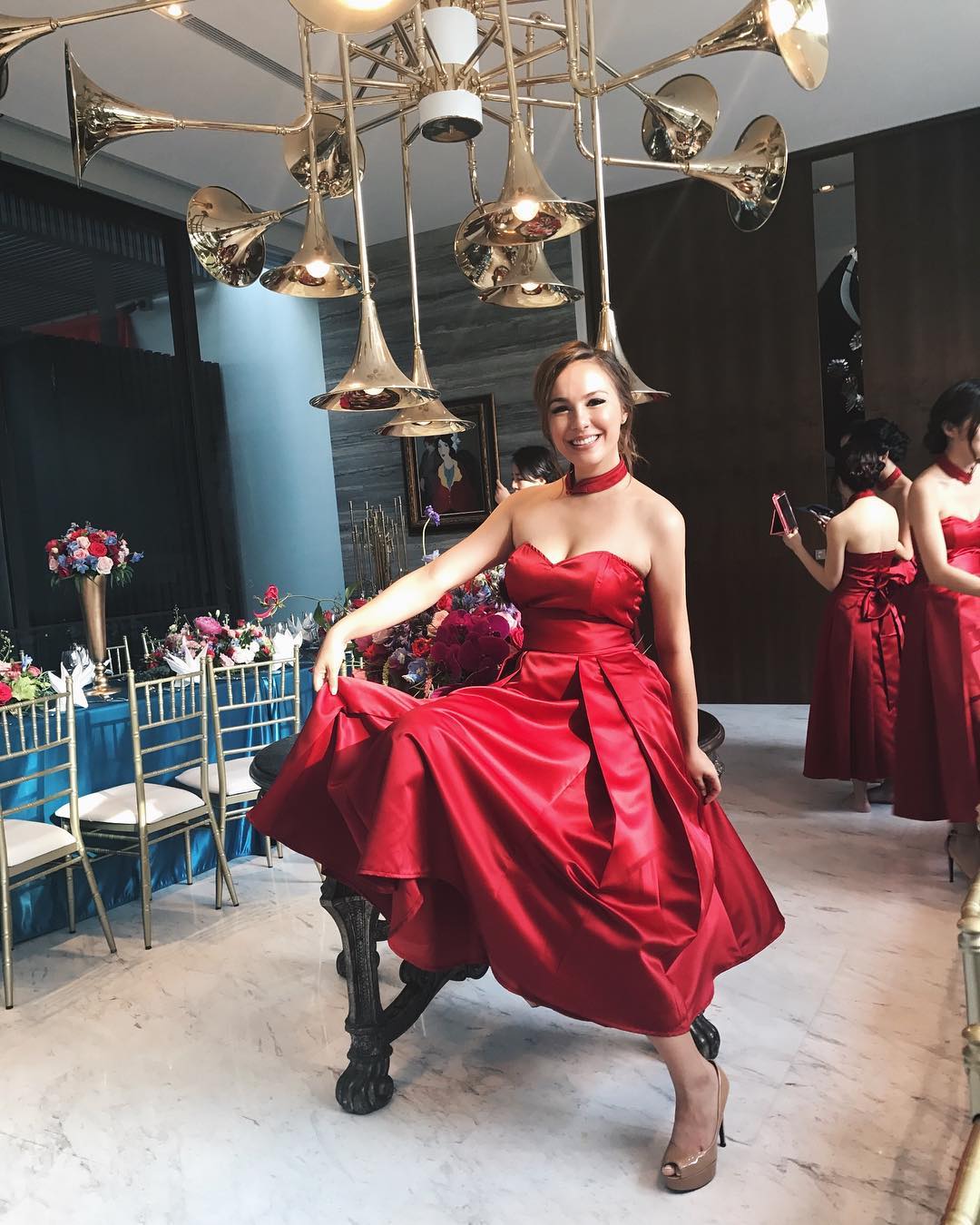 HVV Atelier Victoria Bustier Dress - Burgundy - ShopperBoard