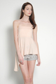 Theo Asymmetrical Women's Top in Blush Close Up View