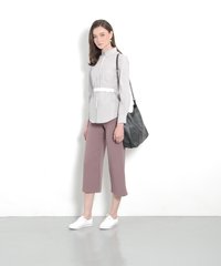 Atelier Belted Shirt in Pale Grey Women's Clothing Online
